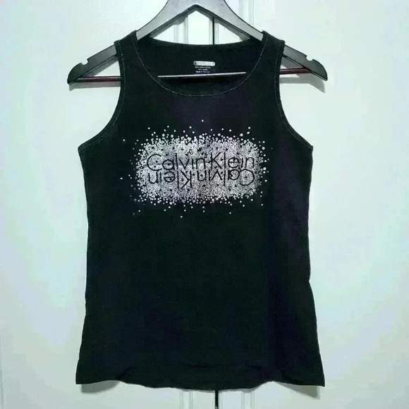 Calvin Klein Womens Tank Top with Shimmering Sparkle Detail - Picture 1 of 11